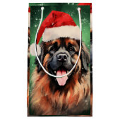 Leonberger Kerstborstel schilderen kunstwerk Klein Cadeauzakje (Voorkant)