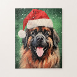 Leonberger Kerstborstel schilderen kunstwerk Legpuzzel