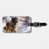 Leonberger Laat het Sneeuwen Kerstmis Bagagelabel (Voorkant horizontaal)