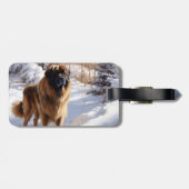 Leonberger Laat het Sneeuwen Kerstmis Bagagelabel (Achterkant horizontaal)