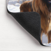 Leonberger Laat het Sneeuwen Kerstmis Muismat (Hoek)