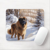 Leonberger Laat het Sneeuwen Kerstmis Muismat (Met muis)