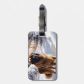 Leonberger liet het sneeuwen Kerstmis Bagagelabel (Achterkant verticaal)