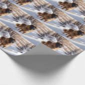 Leonberger liet het sneeuwen Kerstmis Cadeaupapier (Hoek)