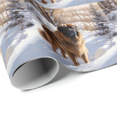 Leonberger liet het sneeuwen Kerstmis Cadeaupapier (Rol Hoek)