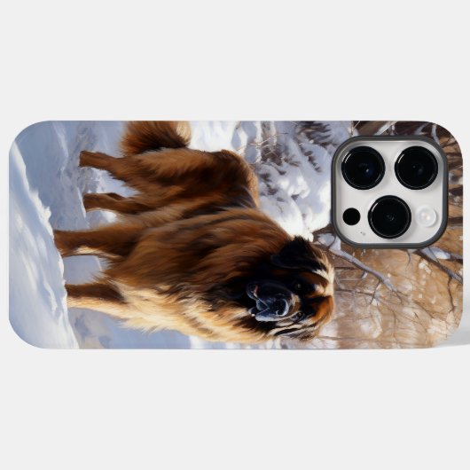 Leonberger liet het sneeuwen Kerstmis Case-Mate iPhone Case (Achterkant (horizontaal))