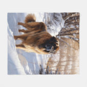 Leonberger liet het sneeuwen Kerstmis Fleece Deken (Voorkant (Horizontaal))