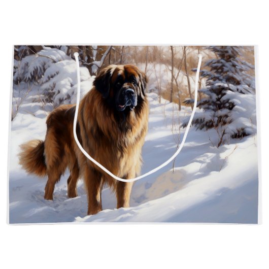 Leonberger liet het sneeuwen Kerstmis Groot Cadeauzakje (Voorkant)
