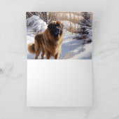 Leonberger liet het sneeuwen Kerstmis Kaart (Binnen)
