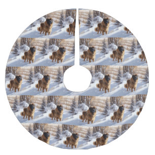 Leonberger liet het sneeuwen Kerstmis Kerstboom Rok