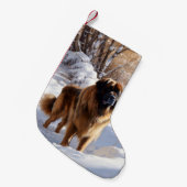 Leonberger liet het sneeuwen Kerstmis Kleine Kerstsok (Voorkant (Hangend))