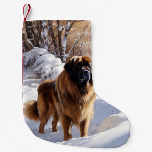 Leonberger liet het sneeuwen Kerstmis Kleine Kerstsok (Voorkant)