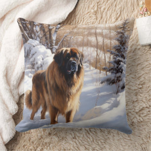 Leonberger liet het sneeuwen Kerstmis Kussen