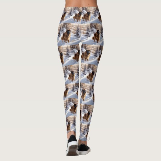 Leonberger liet het sneeuwen Kerstmis Leggings (Achterkant)