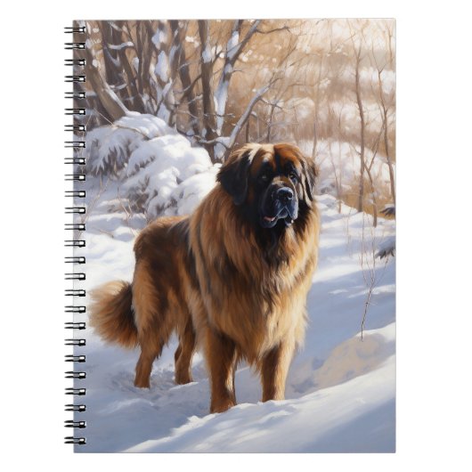 Leonberger liet het sneeuwen Kerstmis Notitieboek (Voorkant)