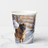 Leonberger liet het sneeuwen Kerstmis Papieren Bekers (Achterkant)