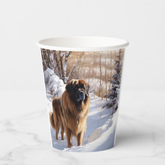 Leonberger liet het sneeuwen Kerstmis Papieren Bekers (Achterkant)