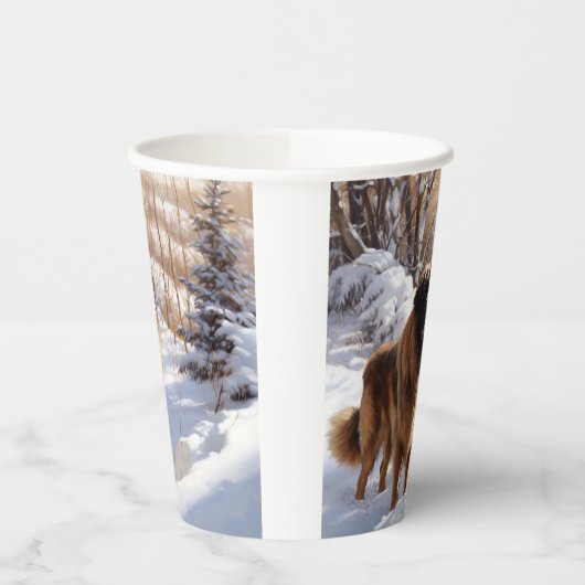 Leonberger liet het sneeuwen Kerstmis Papieren Bekers (Links)