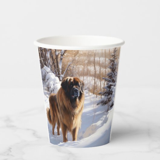 Leonberger liet het sneeuwen Kerstmis Papieren Bekers (Voorkant)