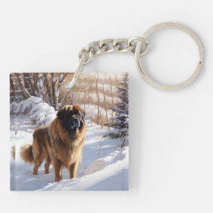 Leonberger liet het sneeuwen Kerstmis Sleutelhanger