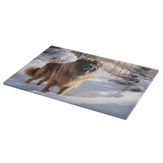 Leonberger liet het sneeuwen Kerstmis Snijplank (Hoek)