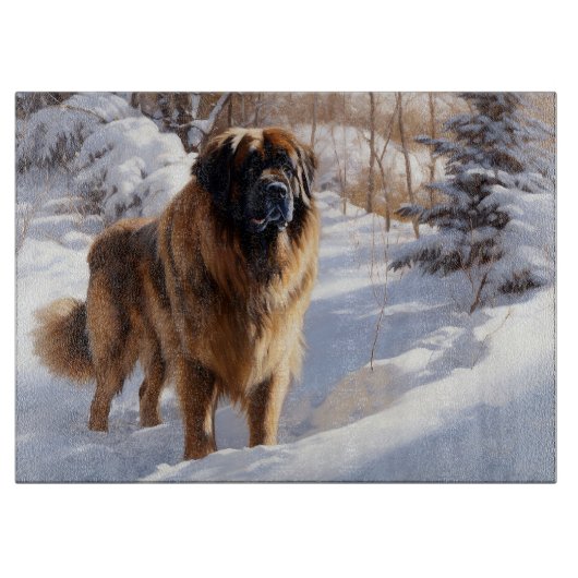 Leonberger liet het sneeuwen Kerstmis Snijplank (Voorkant)