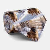 Leonberger liet het sneeuwen Kerstmis Stropdas (Opgerold)