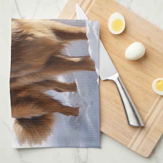 Leonberger liet het sneeuwen Kerstmis Theedoek (Quarter Fold)