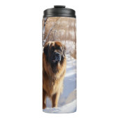 Leonberger liet het sneeuwen Kerstmis Thermosbeker (Voorkant)