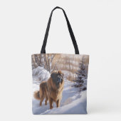 Leonberger liet het sneeuwen Kerstmis Tote Bag (Achterkant)