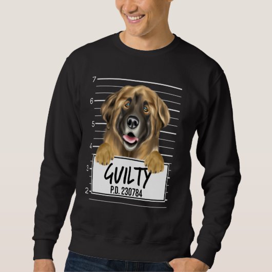 Leonberger Mugshot Schuldige Hond Trui (Voorkant)