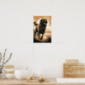 Leonberger op het strand poster (Keuken)