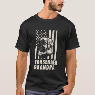 Leonberger Opa Amerikaanse Vlag Funny Fat T-shirt
