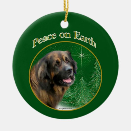 Leonberger Peace Keramisch Ornament (Voorkant)