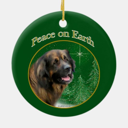Leonberger Peace Keramisch Ornament (Achterkant)