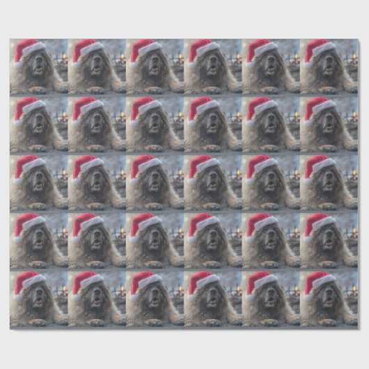 Leonberger Santa Cadeaupapier (Vlak)
