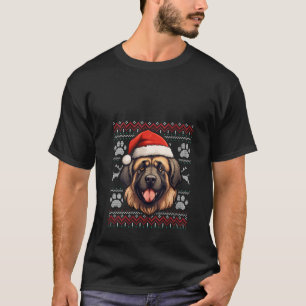 Leonberger Santa Hoed Kerstmis Grappige Hond Mam P T-shirt