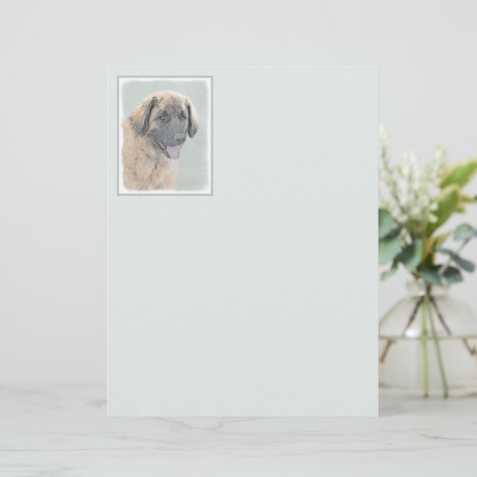 Leonberger schilderen - Kute Original Dog Art (Staand voorkant)