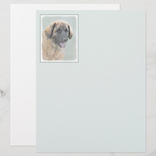 Leonberger schilderen - Kute Original Dog Art (Voorkant / Achterkant)