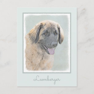 Leonberger schilderen - Kute Original Dog Art Briefkaart