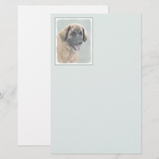 Leonberger schilderen - Kute Original Dog Art Briefpapier (Voorkant / Achterkant)
