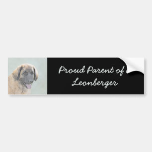 Leonberger schilderen - Kute Original Dog Art Bumpersticker