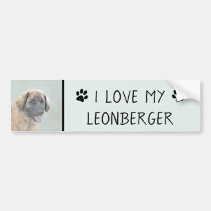 Leonberger schilderen - Kute Original Dog Art Bumpersticker