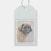 Leonberger schilderen - Kute Original Dog Art Cadeaulabel (Achterkant)