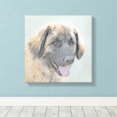 Leonberger schilderen - Kute Original Dog Art Canvas Afdruk (Insitu (Houten vloer))