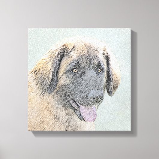 Leonberger schilderen - Kute Original Dog Art Canvas Afdruk (Voorkant)