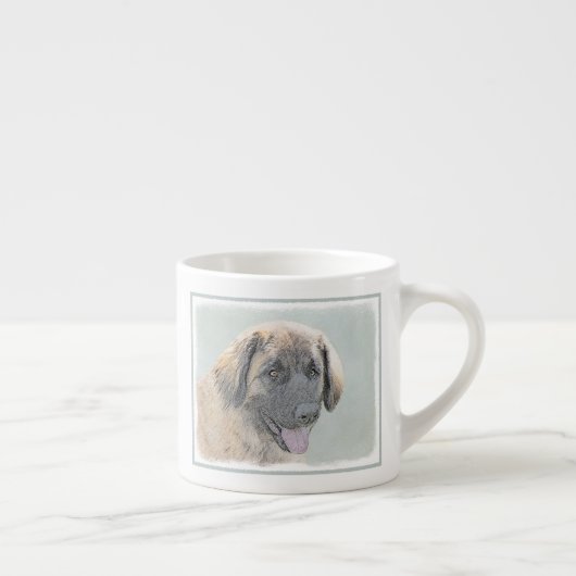 Leonberger schilderen - Kute Original Dog Art Espresso Kop (Rechts)