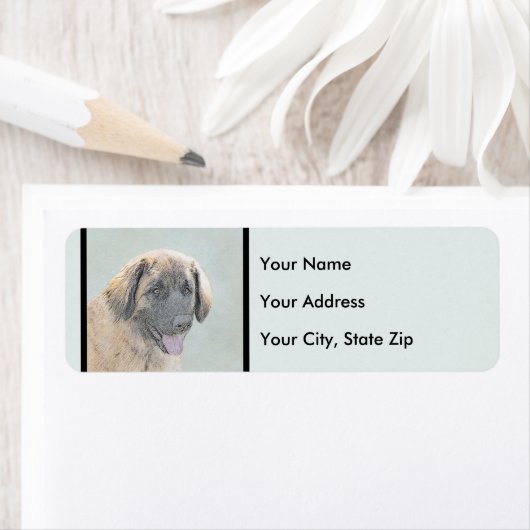 Leonberger schilderen - Kute Original Dog Art Etiket (Insitu)