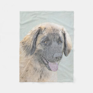 Leonberger schilderen - Kute Original Dog Art Fleece Deken