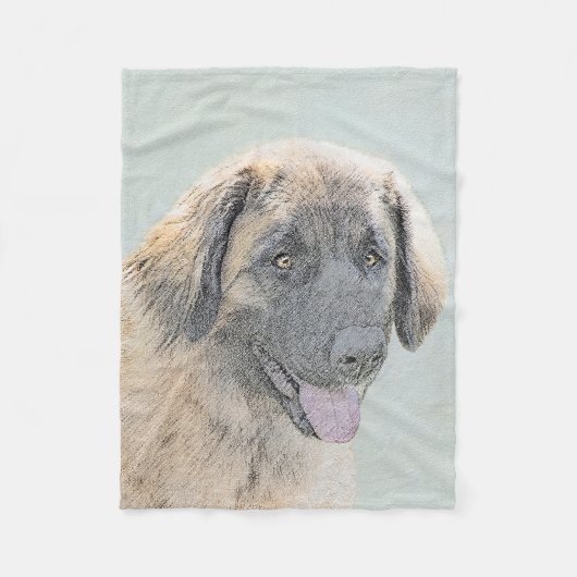 Leonberger schilderen - Kute Original Dog Art Fleece Deken (Voorkant)